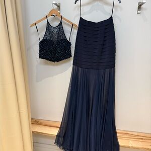 Sherri Hill Navy Blue Prom Dress